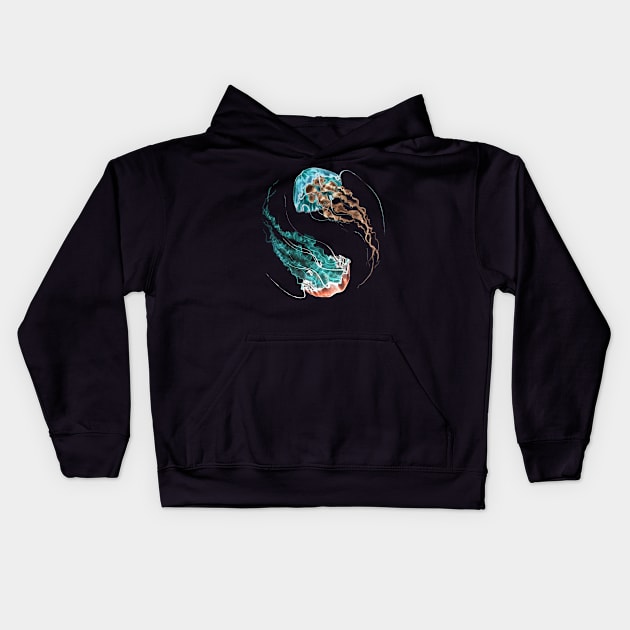 jellyfhish yin-yang Kids Hoodie by Tina_Host